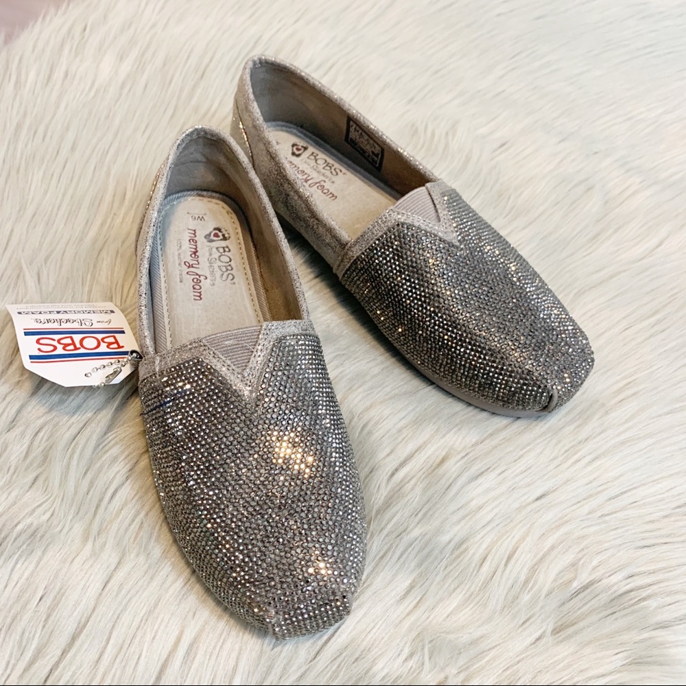BOB’s For Skechers Tea Rose Sparkle Slip Ons 6